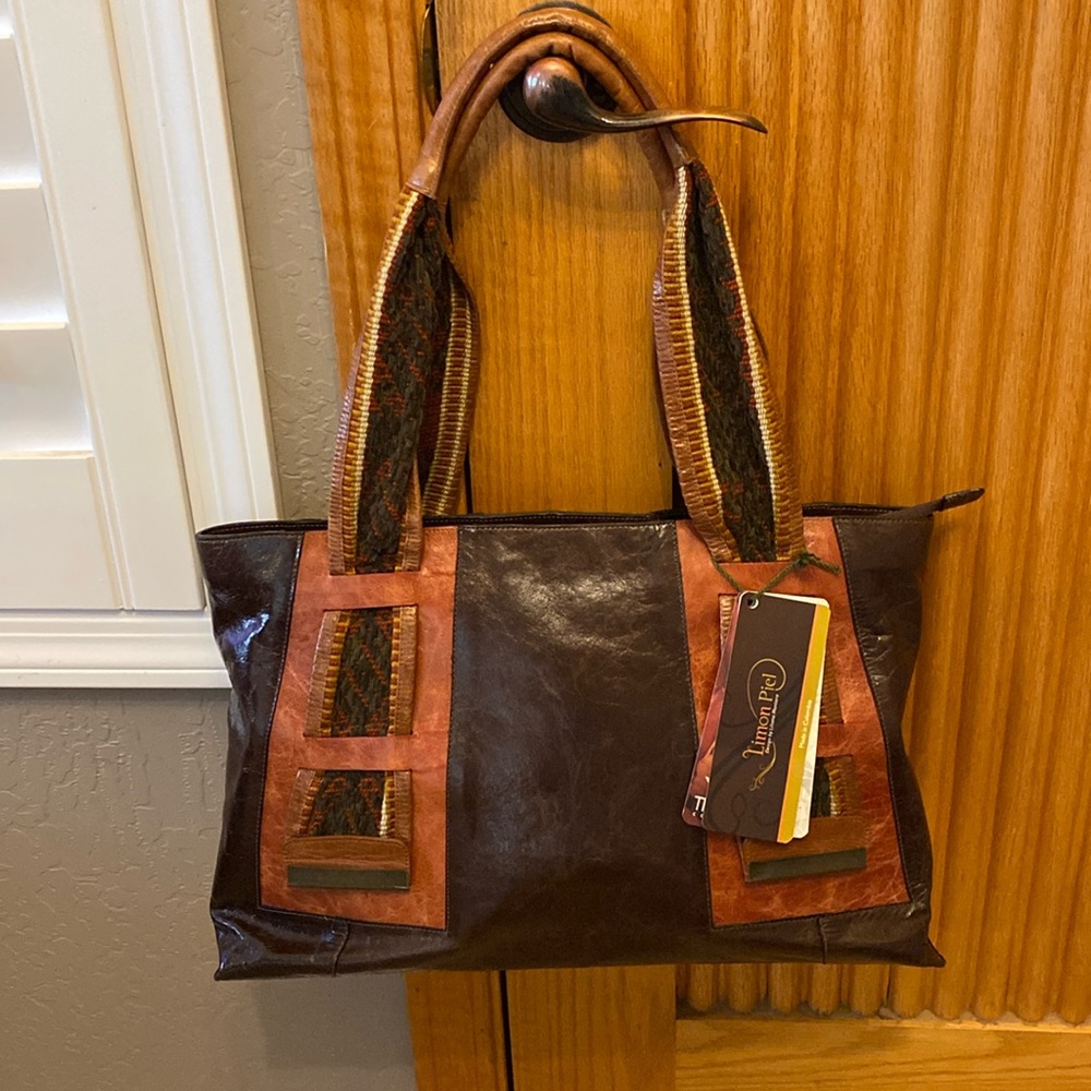 Limon Piel brand new with tag leather tote. Made in Colombia